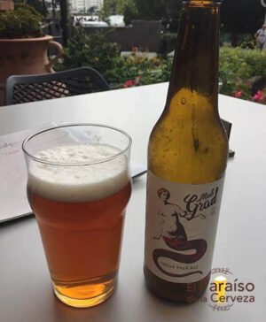 cerveza mad grad IPA eslovenia botellin y vaso el paraiso de la cerveza