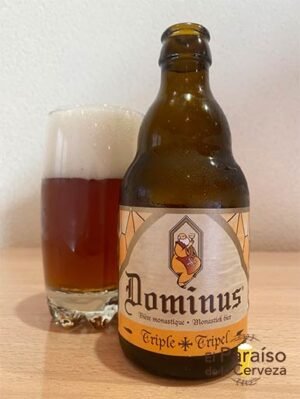 Cerveza Dominus Tripel belga de abadia etiqueta