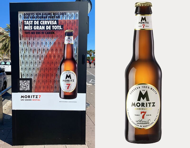 La publicidad de exterior de Moritz le ayuda a entrar el en libor Guinnes de los records